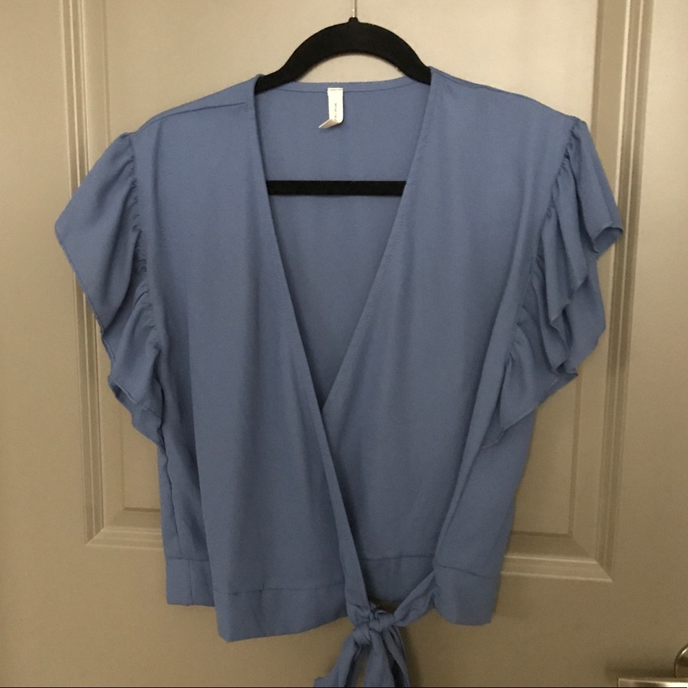 Periwinkle Side Tie Top